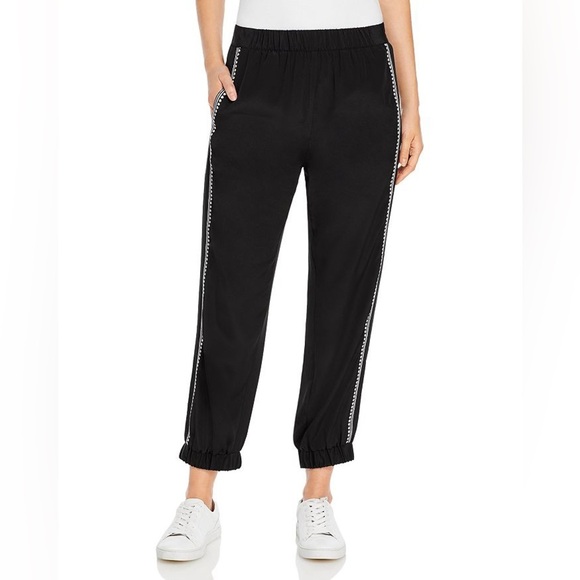 Kobi Halperin Crystal Silk Joggers in Black - Picture 1 of 12
